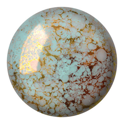 25mm Glass Cabochon par Puca® Opaque Aqua Green Bronze 63110/15496