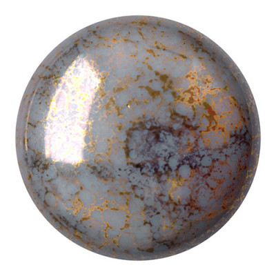 Czech Glass Cabochon par Puca 25mm Opaque Grey Bronze 43030/15496