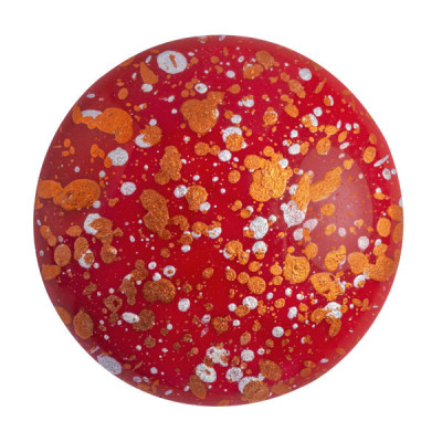 25mm Cabochon par Puca Opaque Coral Red Tweedy 93200 | Czech Glass