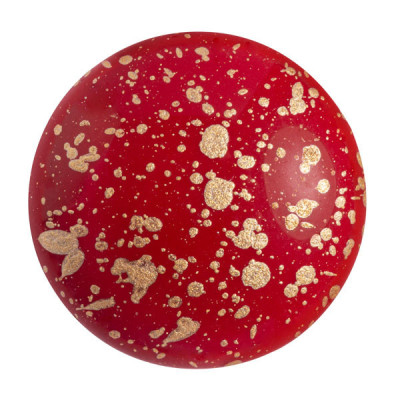 Cabochon par Puca® 25mm Opaque Coral Red Splash 93200 | Glass Bead