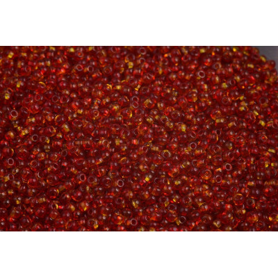 Czech Seed Beads 10/0 Transparent Harlequin Red 81797 | Preciosa