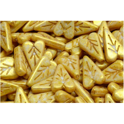 Heart Leaf beads N. 3503 OPAQUE BEIGE SPOTTED