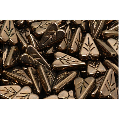 Heart Leaf beads N. 3508 JET BRONZE