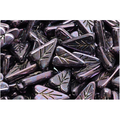 Heart Leaf beads N. 3510 JET NEBULA