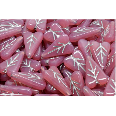 Heart Leaf beads 16x11mm N. 3526 Pink
