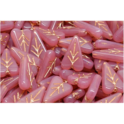 Heart Leaf beads 16x11mm N. 3527 Pink