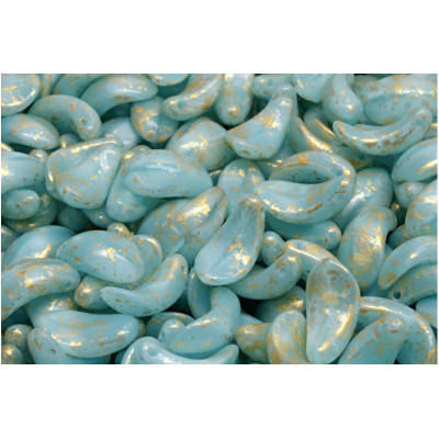 Curved Petal Beads N. 3472 Azul claro