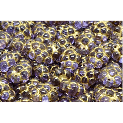 Grape Beads 16x11mm Crystal Amethyst Gold 20300-54302 | Rutkovsky