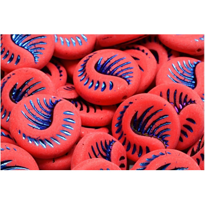 Red Fossil Coin Beads 19x19mm 93200-29903-84100 | Rutkovsky