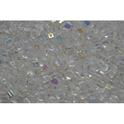 Cube Beads 4x4mm Crystal AB 00030-28701 | Czech Glass Beads