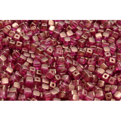 Cube Beads 4x4mm Crystal GT French Rose 00030-29260 | Czech Glass