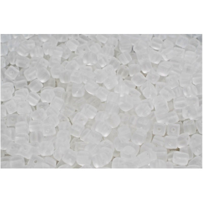 Cube Beads 4x4mm Crystal Matt 00030-84100 | Rutkovsky Czech Glass