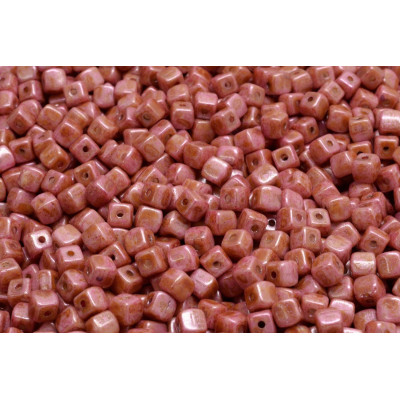 Cube Beads 4x4mm Opaque Violet Spotted 65327 | Rutkovsky