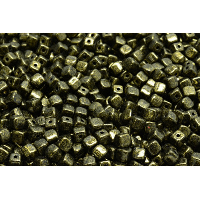 Cube Beads 4x4mm Matte Copper Bronze 23980-57902 | Czech Glass