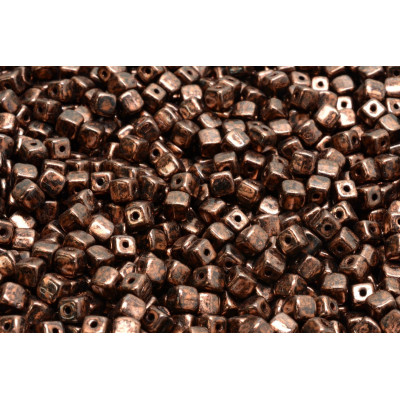Cube Beads 4x4mm Metallic Bronze 57903 | Rutkovsky Czech Glass