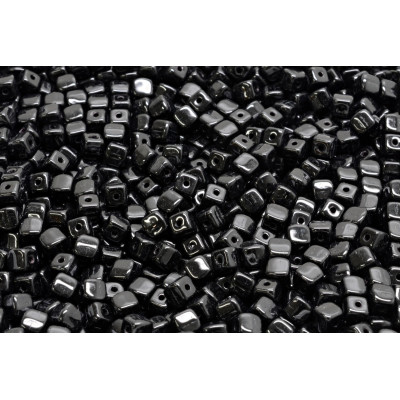 Cube Beads 4x4mm Opaque Jet Black 23980 | Rutkovsky Czech Glass