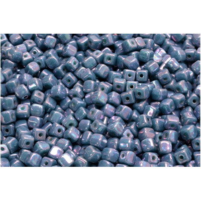 Cube Beads 4x4mm Turquoise Green Nebula 63130-15001 | Glass Beads