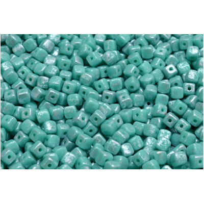 Cube Beads 4x4mm Turquoise Silver 63130-94400 | Rutkovsky Glass