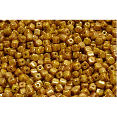 Cube Beads 4x4mm Yellow Opaque Violet Terracotta 83120-15496