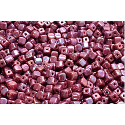 Cube Beads 4x4mm Opaque Coral Red Nebula 93200-15001 | Rutkovsky