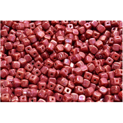 Cube Beads 4x4mm Opaque Light Coral Nebula 93400-15001 | Glass Beads