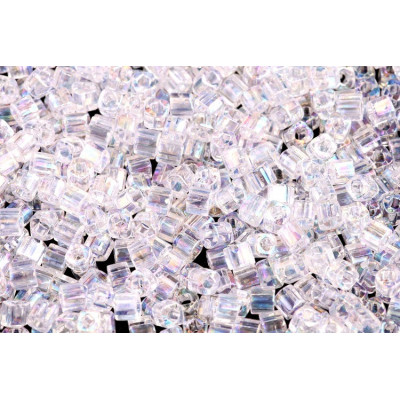 TOHO Cube Beads 3mm Transparent Rainbow Crystal 252 | 10g