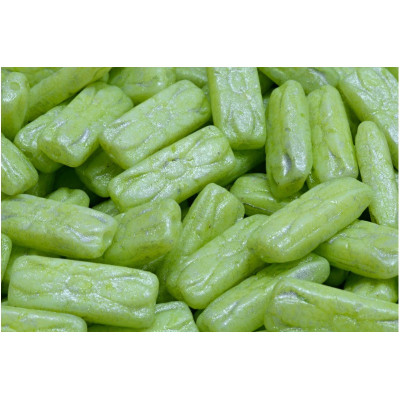 Flower Rectangle Beads 20x8mm Lime Green 02010 - etch | Czech Beads