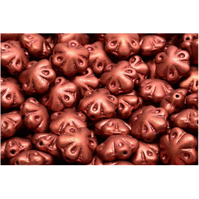 Folklore Flower Beads 11x11mm Copper 00030-01750 | Czech Glass