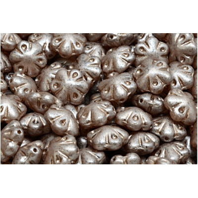 Folklore Flower Beads 11x11mm Platin 04324 | Czech Glass
