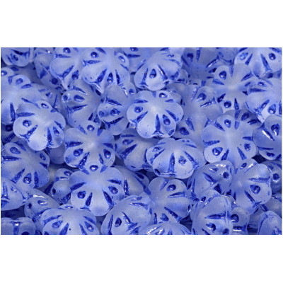Folklore Flower Beads 11x11mm Blue 00030-84100-54328 | Czech Glass