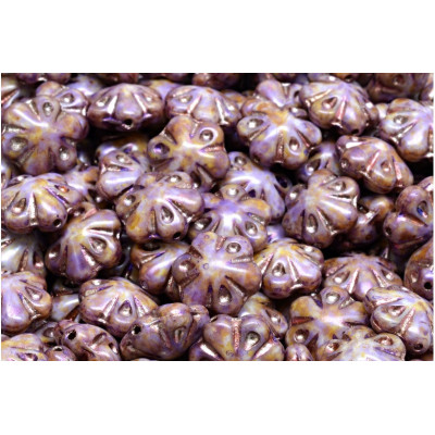 Folklore Flower Beads 11x11mm Violet 02010-65328-54318 | Glass Beads