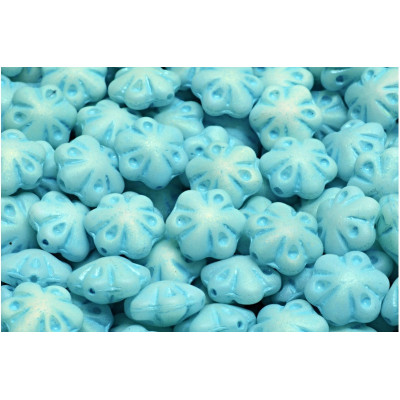 Folklore Flower Beads 11x11mm Light Blue 02010 | Czech Glass Beads