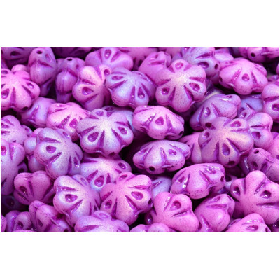 Folklore Flower Beads 11x11mm Violet 54326 | Czech Glass Beads