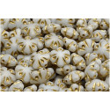 Folklore Flower Beads 11x11mm White Gold 02010-84100-54302 | Glass