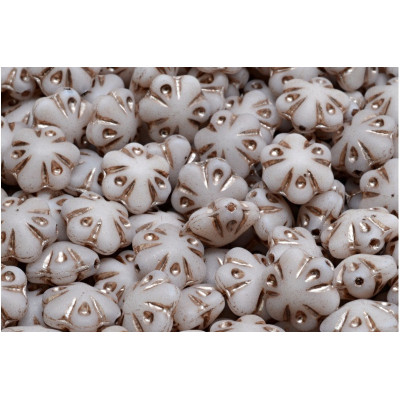 Folklore Flower Beads 11x11mm White Gold 02010-84100-54324