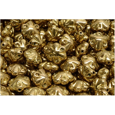 Folklore Flower Beads 11x11mm Gold 23980-90215 | Czech Glass Beads
