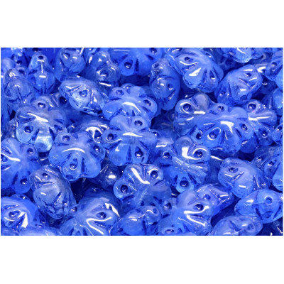 Folklore Flower Beads 11x11mm Blue R0302-54328 | Czech Glass