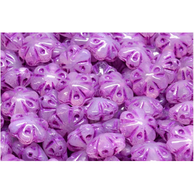 Folklore Flower Beads 11x11mm Violet R0731-54326 | Czech Glass