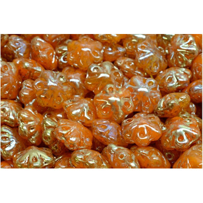 Folklore Flower Beads 11x11mm Orange R0912-43400 | Czech Glass