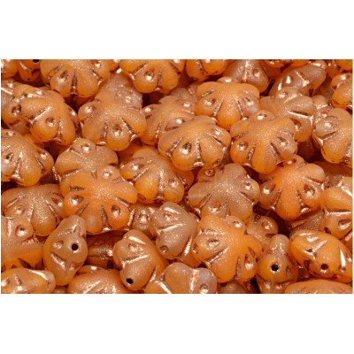 Folklore Flower Beads 11x11mm Peach Copper R0912-84100-54318 | Glass