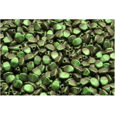 Czech Pinch Beads 5x5mm Green Metallic 23980-79303 | Rutkovsky