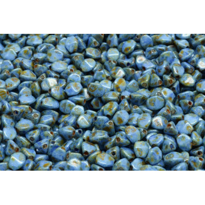 Pinch Beads Opaque Blue/Green Spotted 02010-65325 | Rutkovsky