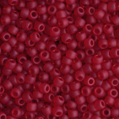 TOHO Round 11/0 Transparent-Frosted Ruby 5CF | Japanese Seed Beads
