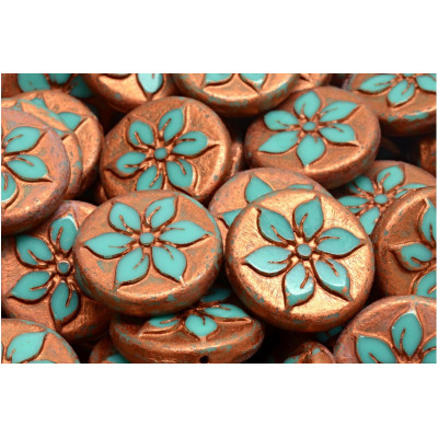TCB Flower Coin Beads N. 15 Bleu clair