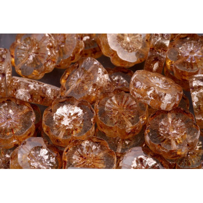 TCB Hawaiian Flower Beads 14x14mm N. 98 Brown