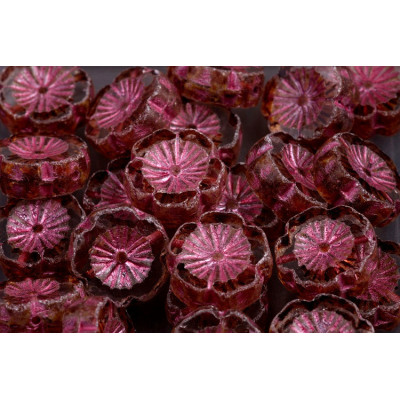 TCB Hawaiian Flower Beads 14x14mm N. 102 Violet