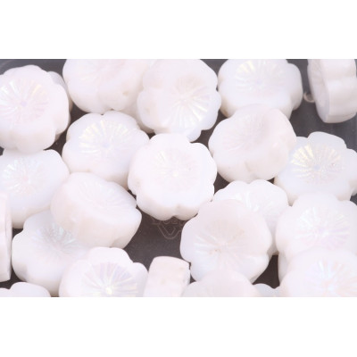 TCB Hawaiian Flower Beads 14x14mm N. 104 White