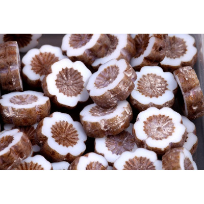 TCB Hawaiian Flower Beads 14x14mm N. 105 Blanco