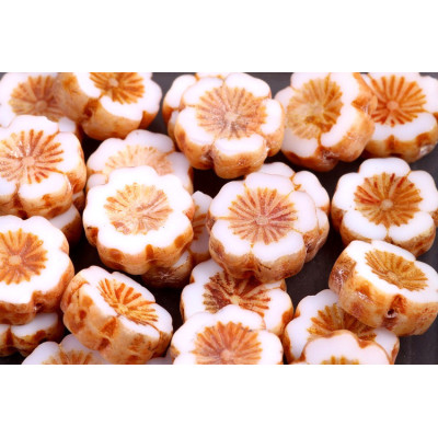 TCB Hawaiian Flower Beads 14x14mm N. 106 Blanc