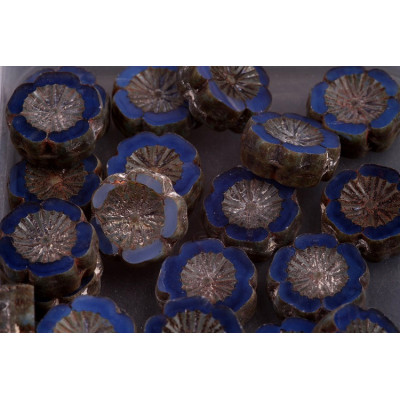 TCB Hawaiian Flower Beads 14x14mm N. 110 Blau